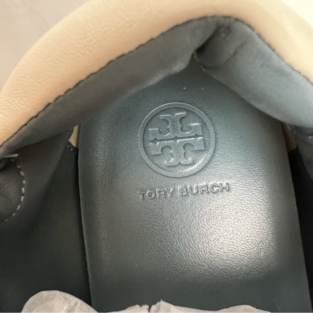Tory Burch Suede/Leather Perfect Navy Ballet Sneakers Lace Up Size 9.5 New - Picture 7 of 9